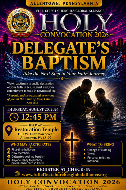 Delegate's Baptism flyer